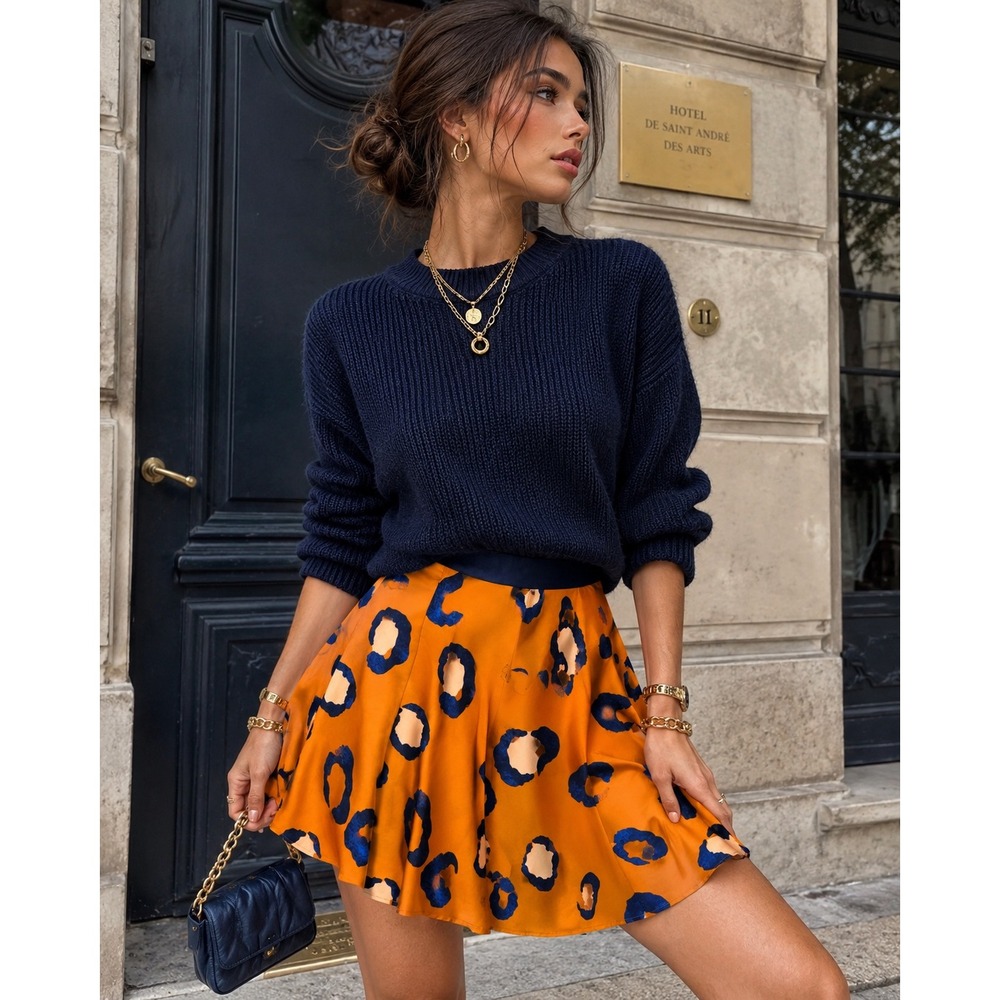 3.1 Phillip Lim Target 20th Anniversary Leopard Print Skater Mini Skirt Orange 4